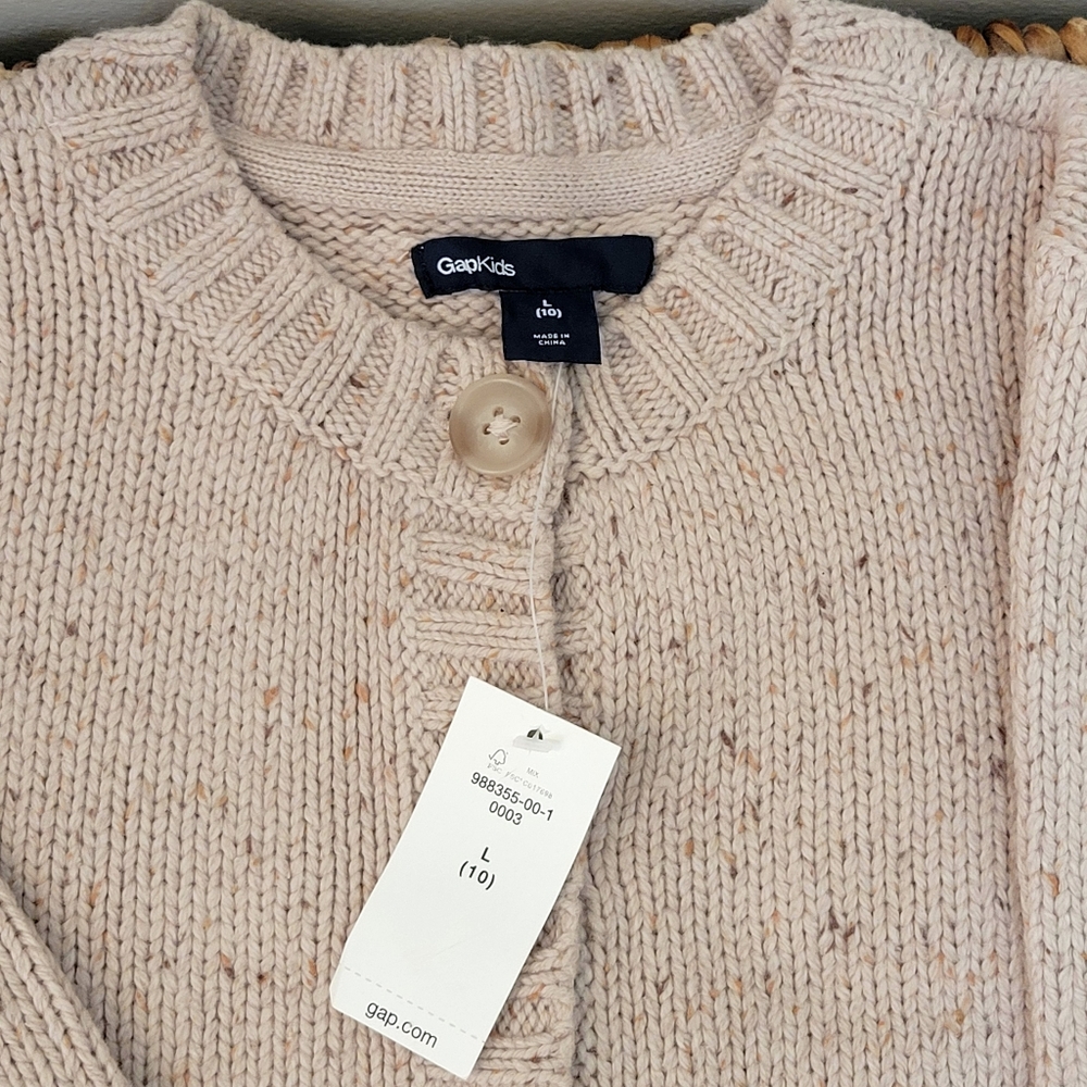 GAP Kids Oatmeal Heather Cardigan